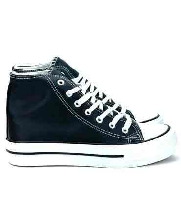 ZAPATILLA ABOTINADA POLIPIEL 988-2 NEGRO