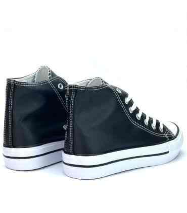 ZAPATILLA ABOTINADA POLIPIEL 988-2 NEGRO