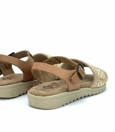 SANDALIA PIEL NIÑA PIEDRAS BEIGE 795