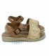 SANDALIA PIEL NIÑA PIEDRAS BEIGE 795