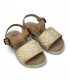 SANDALIA PIEL NIÑA PIEDRAS BEIGE 795
