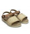 SANDALIA PIEL NIÑA PIEDRAS BEIGE 795