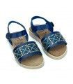 SANDALIA PIEL NIÑA PIEDRAS AZUL 795