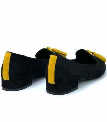 ZAPATO AZAREY  PLANO BORLAS 459F437 NEGRO