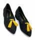 ZAPATO AZAREY  PLANO BORLAS 459F437 NEGRO