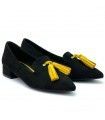 ZAPATO AZAREY  PLANO BORLAS 459F437 NEGRO