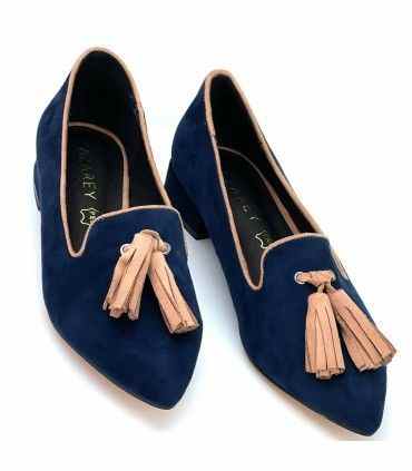 ZAPATO AZAREY  PLANO BORLAS 459F437 MARINO