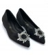 ZAPATO AZAREY  PLANO BROCHE 459F760 NEGRO