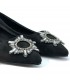 ZAPATO AZAREY  PLANO BROCHE 459F760 NEGRO