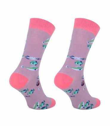CALCETINES DIVERTIDOS MORADO PECES C220254 HOMBRE
