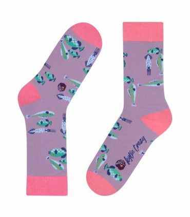 CALCETINES DIVERTIDOS MORADO PECES C220254 HOMBRE