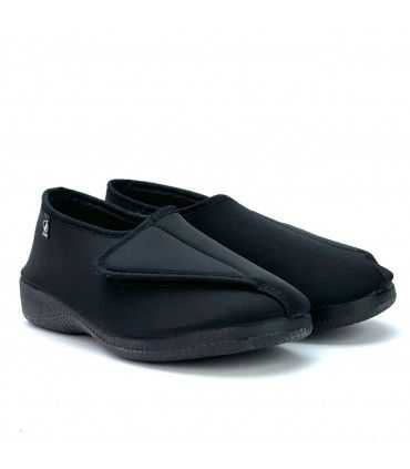 ZAPATILLA CASA MUJER VELCRO NEGRO 49-4