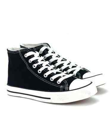 ZAPATILLA ABOTINADA TELA B501A NEGRO