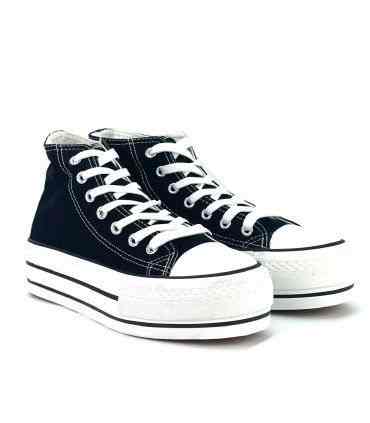 ZAPATILLA ABOTINADA TELA F5200 NEGRO