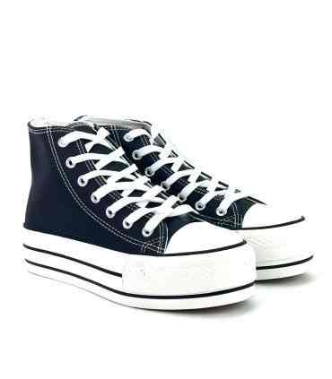 ZAPATILLA ABOTINADA POLIPIEL F630 NEGRO