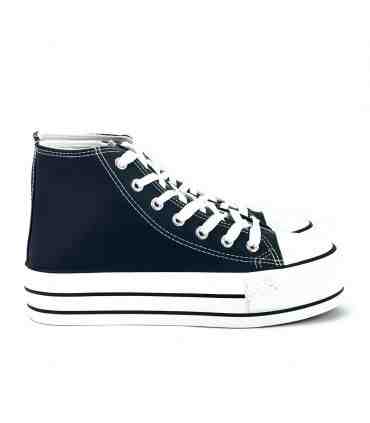 ZAPATILLA ABOTINADA POLIPIEL F630 NEGRO