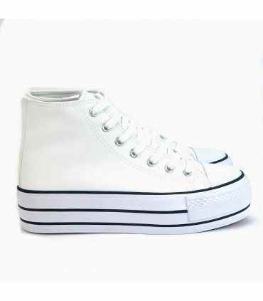 ZAPATILLA ABOTINADA POLIPIEL F630 BLANCO