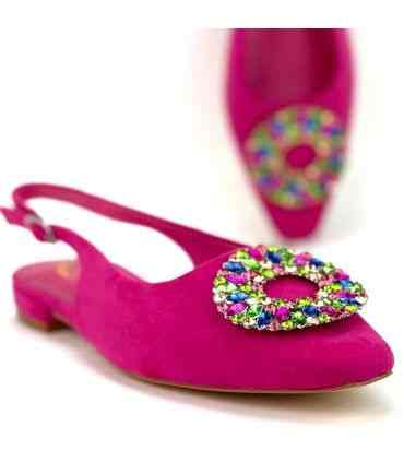ZAPATO AZAREY BROCHE 459G324 FUCSIA