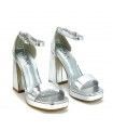 SANDALIA FIESTA TACÓN ETIKA 91613 PLATA