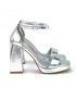 SANDALIA FIESTA TACÓN ETIKA 91613 PLATA