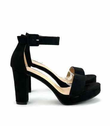 SANDALIA TACÓN FIESTA ETIKA 91606 NEGRO