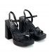 SANDALIA TACÓN FIESTA ETIKA 91612 NEGRO