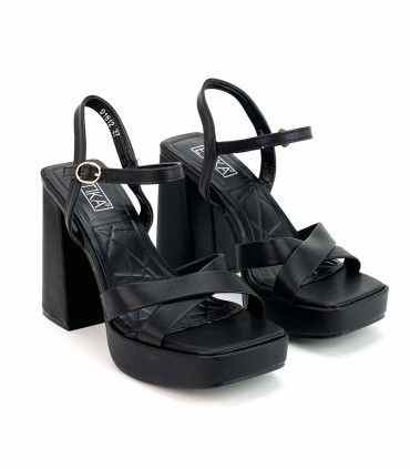 SANDALIA TACÓN FIESTA ETIKA 91612 NEGRO