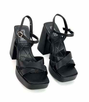 SANDALIA TACÓN FIESTA ETIKA 91612 NEGRO