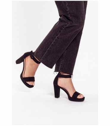 SANDALIA TACÓN FIESTA ETIKA 91606 NEGRO