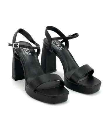 SANDALIA TACÓN FIESTA ETIKA 93303 NEGRO