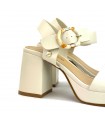 SANDALIA ISTERIA TACON ADORNO DE HEBILLA 23027 BEIGE