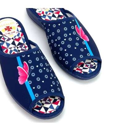 ZAPATILLA CASA MUJER CUÑA 5001 MARINO