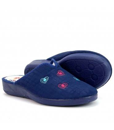 ZAPATILLA CASA MUJER CUÑA 5716 MARINO