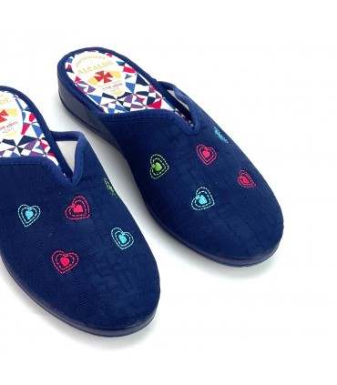 ZAPATILLA CASA MUJER CUÑA 5716 MARINO