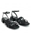 SANDALIA TACÓN TACHAS 23056 NEGRO