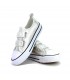 ZAPATILLA LONA VELCRO 3-A05A SILVER PLATA