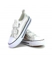 ZAPATILLA LONA VELCRO 3-A05A SILVER PLATA