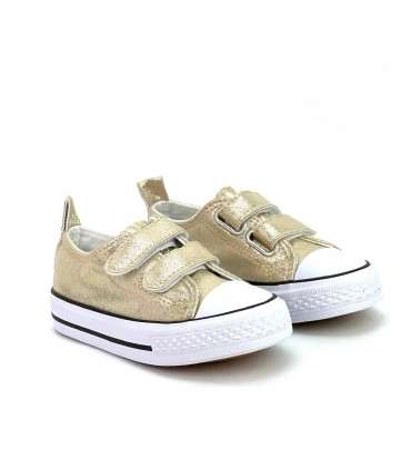 ZAPATILLA LONA VELCRO 3-A05A GOLD ORO
