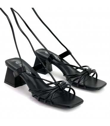 SANDALIA TACÓN BAJO X5A-L6350-47 NEGRO BLACK