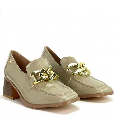 ZAPATO CHAROL TACÓN ETIKA 43306 BEIGE ENNIS 01