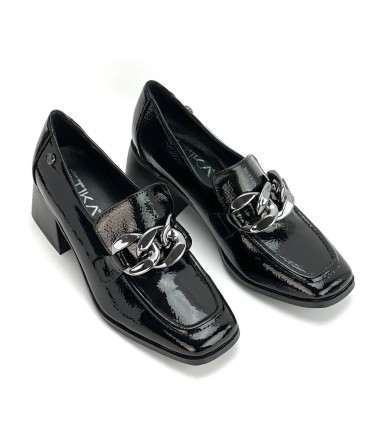 ZAPATO CHAROL TACÓN ETIKA 43306 NEGRO ENNIS 01