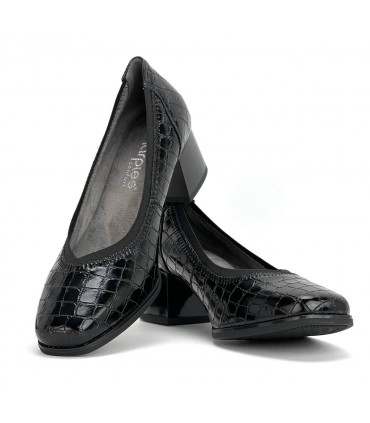 ZAPATO TACON BAJO AMARPIES AMD25381 NEGRO