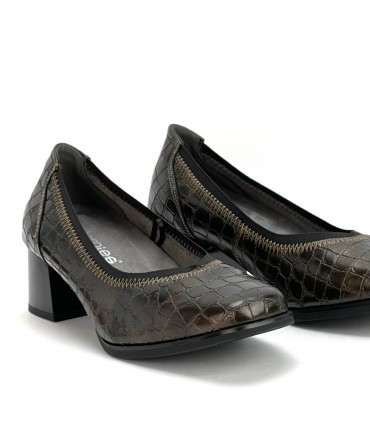 ZAPATO TACON BAJO AMARPIES AMD25381 TAUPE