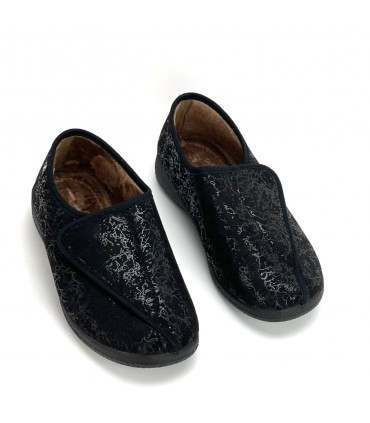 ZAPATILLA VELCRO ANCHO ESPECIAL 49-8 NEGRO