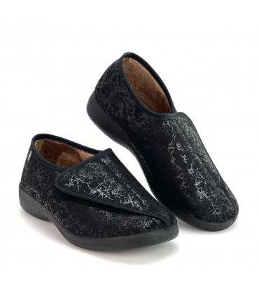 ZAPATILLA VELCRO ANCHO ESPECIAL 49-8 NEGRO