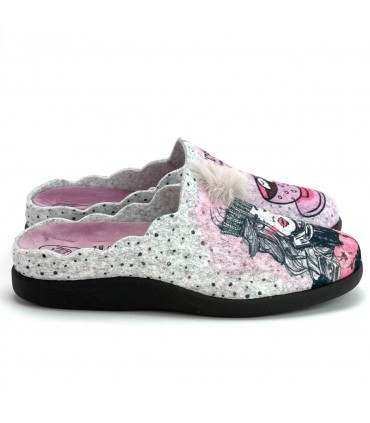 ZAPATILLA CASA POMPON 26-115 MALVA