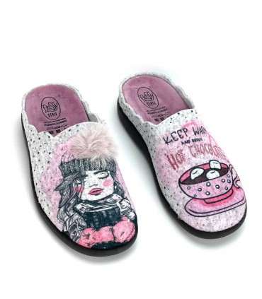 ZAPATILLA CASA POMPON 26-115 MALVA