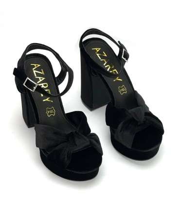 SANDALIA TACON TERCIOPELO 562G520 NEGRO