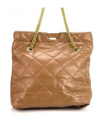 BOLSO ACOLCHADO CADENA DORADA CTS73377 BROWN