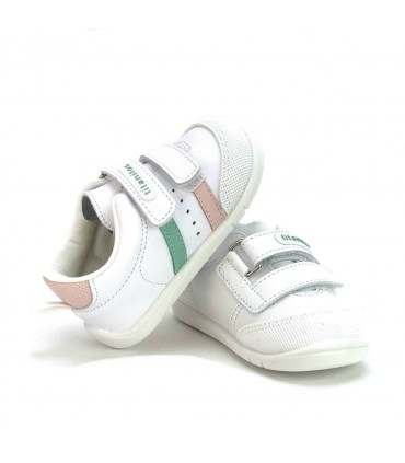 ZAPATILLA RESPETUOSA TITANITOS PIEL B500 AMANCIO BLANCO ROSA